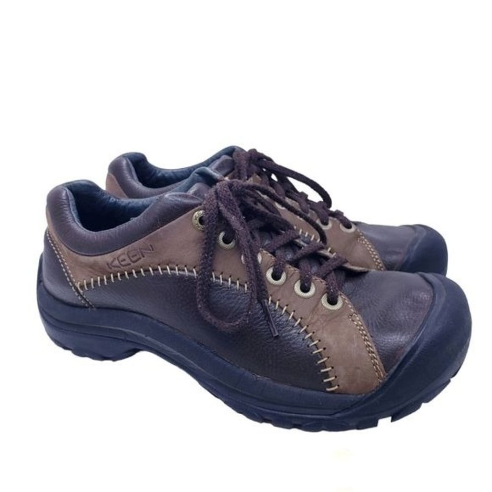 Keen Briggs Brown Leather Lace Up Hiking Sneakers Walking Shoes Men's Size 7.5